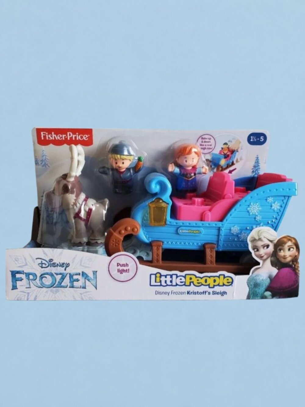 Fisher-Price Disney Frozen Little People Kristoff's Sleigh Playset Anna Sven NEW